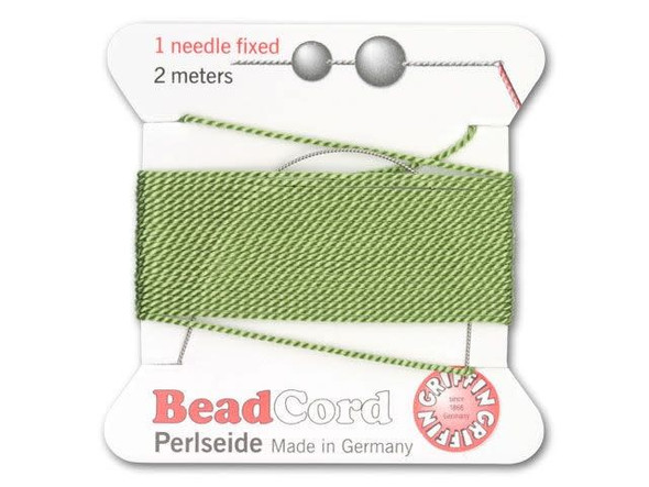 Griffin Bead Cord 100% Silk - Size 7 (0.75mm) Jade Green