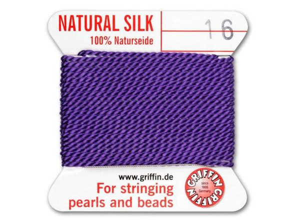 Griffin Bead Cord 100% Silk - Size 16 (1.05mm) Amethyst
