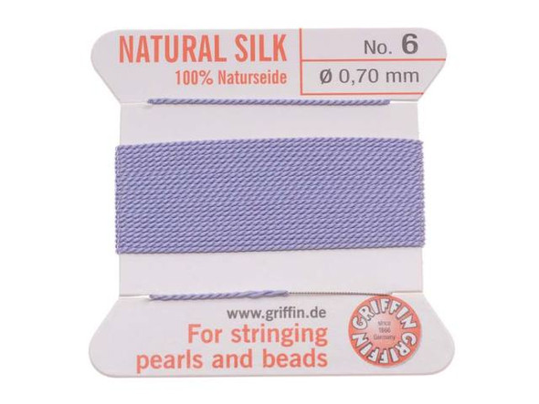 Griffin Silk Beading Cord & Needle Size 6 Purple Lilac