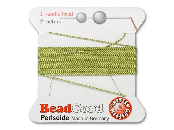 Griffin Bead Cord 100% Silk - Size 3 (0.50mm) Jade Green