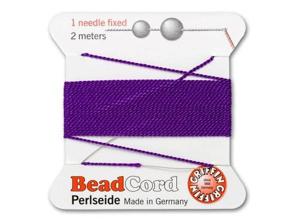 Griffin Bead Cord 100% Silk - Size 5 (0.65mm) Amethyst