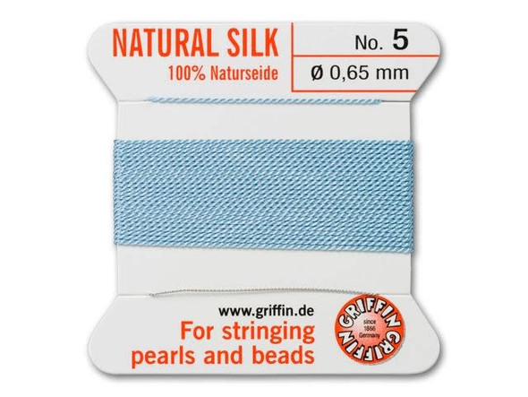 Griffin Bead Cord 100% Silk - Size 5 (0.65mm) Turquoise