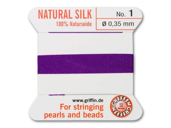 Griffin Bead Cord 100% Silk - Size 1 (0.35mm) Amethyst