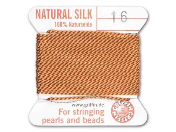 Griffin Bead Cord 100% Silk - Size 16 (1.05mm) Cornelian