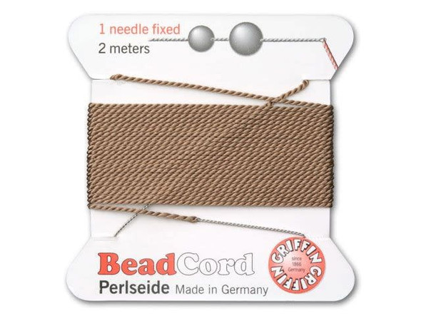 Griffin Bead Cord 100% Silk - Size 8 (0.80mm) Beige