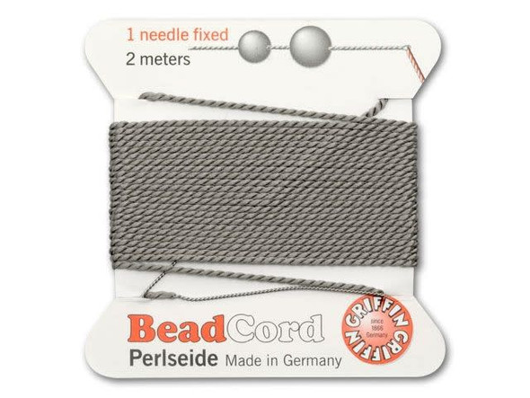 Griffin Bead Cord 100% Silk - Size 10 (0.90mm) Grey