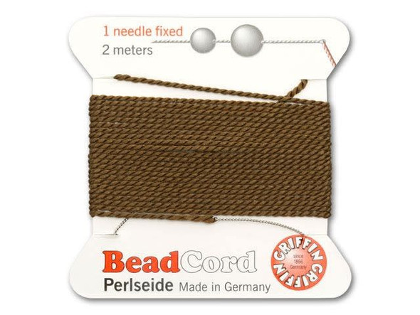 Griffin Bead Cord 100% Silk - Size 10 (0.90mm) Brown