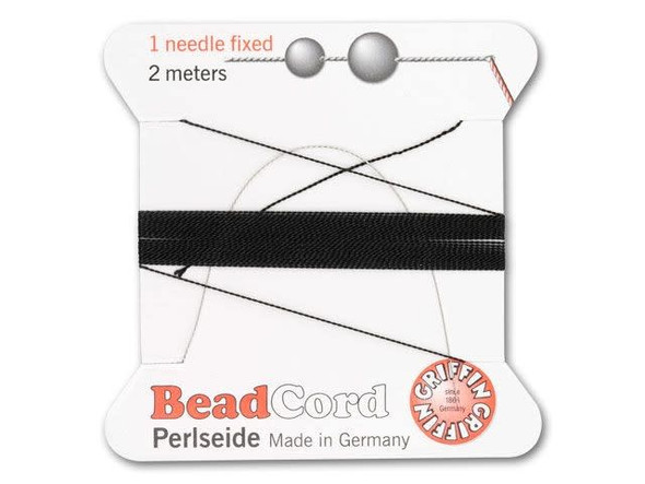 Griffin Bead Cord 100% Silk - Size 0 (0.30mm) Black