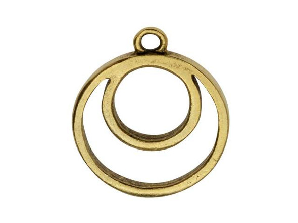 Nunn Design Antique Gold-Plated Pewter Split Large Circle Eclipse Open Pendant