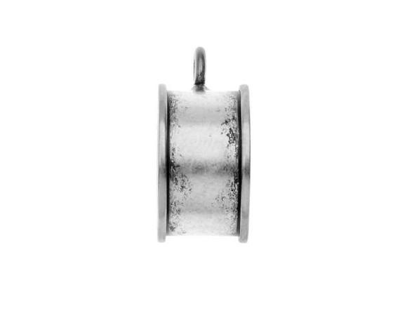 Nunn Design Antique Silver-Plated Pewter Open Bezel Deep Channel Small Circle Charm
