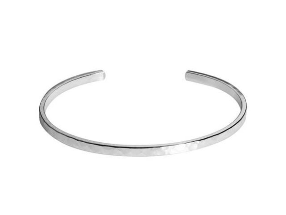 Nunn Design Silver-Plated Pewter Thin Hammered Cuff Bracelet