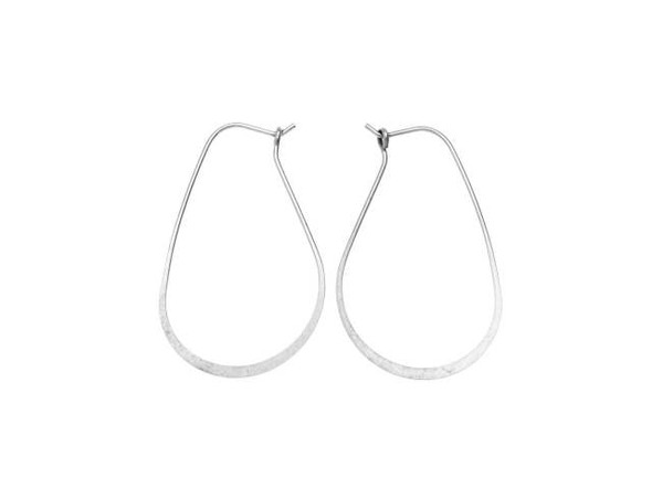 Make some fabulous earrings with these Nunn Design hoop ear wires. These hoops take on a beautiful oval drop shape. The bottom of the hoops feature flattened wire for a stylish display. These ear wires also have a bold size that will draw attention to your style. The back of each ear wire hooks into a loop for a secure design that will stay put. Wear these ear wires as they are or decorate them with wire wraps, dangles, or something else entirely. They feature a versatile silver shine that works anywhere.