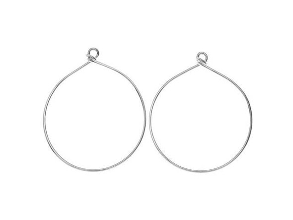 Nunn Design Silver-Plated Brass Large Wire Frame Hoop Pendant (1 Pair)