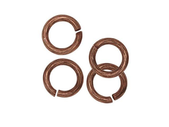 Nunn Design Antique Copper-Plated Brass 12mm Bark Circle Jump Ring (4 Pieces)