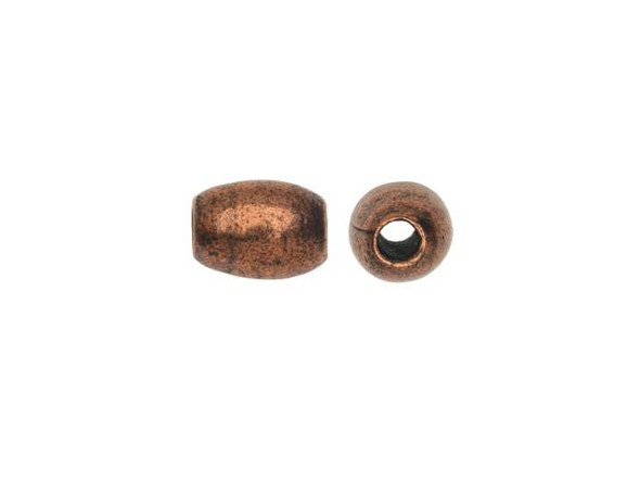 Nunn Design Antique Copper-Plated Pewter Mini Metal Tube Bead (2 Pieces)