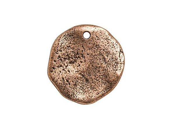 Nunn Design Antique Copper-Plated Pewter Large Organic Circle Tag Charm