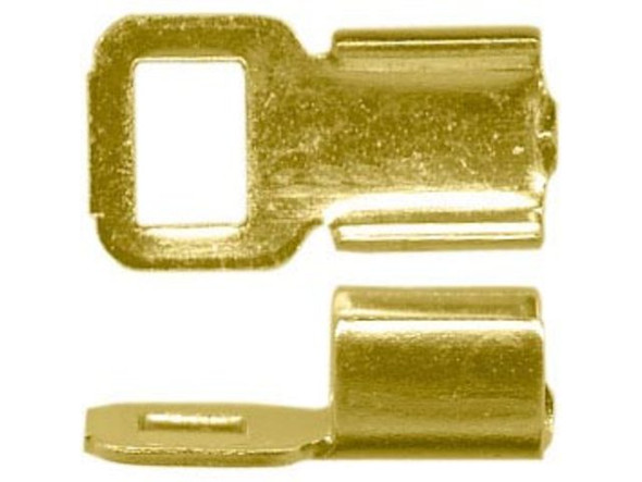 Foldover Crimps- Antique Brass (12 pieces)