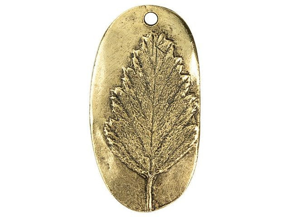 Nunn Design Antique Gold-Plated Pewter Alder Leaf Charm
