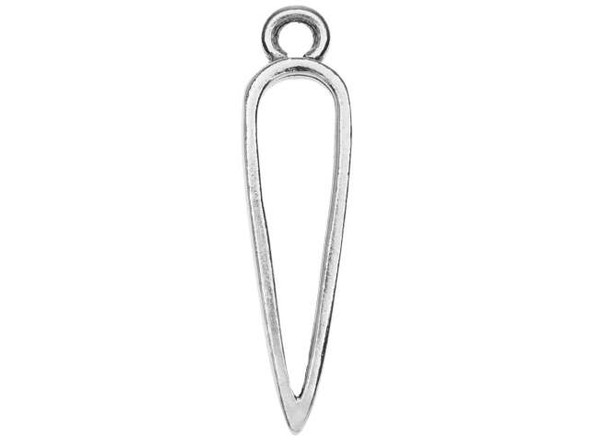 Nunn Design Antique Silver-Plated Pewter Inverted Tear Drop Open Pendant