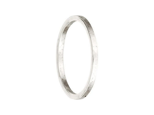 Dress up your designs in different ways with this Nunn Design ring. This ring features a simple style with a thin band and a hammered texture for an organic, artisan look. You can wear this ring on your finger, as it is a size 6 ring. Wear it as-is or decorate it with wire-wrapped designs, flatbacks, and more. You can also use this ring as a link in jewelry designs. Use it to showcase dangles, bring multiple strands together, add it to chandelier earrings, and more. It features a versatile silver color that will work anywhere. Width 1.3mm