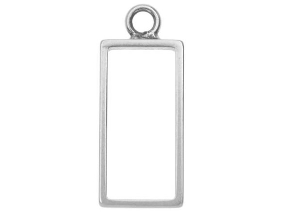 Nunn Design Antique Silver-Plated Pewter Large Rectangle Open Frame Pendant