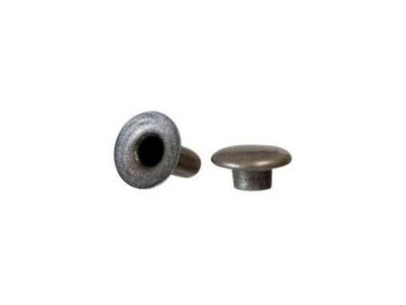1/8 x 1/4" Rapid Rivet, Small, for Leather - Antiqued Nickel Plated (100 Pieces)