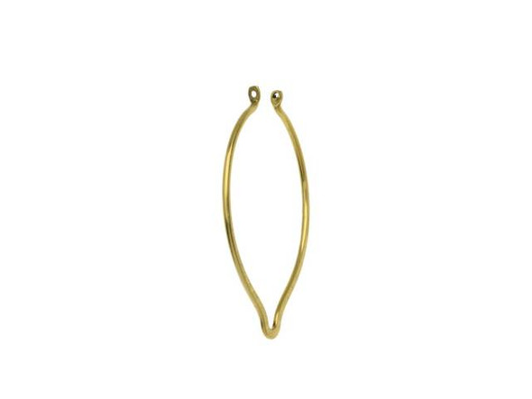 Make something beautiful with this Nunn Design wire frame. This frame features an oval shape with a point at one end, giving it a petal look. The pointed end is flattened for even more style. Small holes are pierced to the top ends of the wire so you can easily string it into designs, attach it to wire, and more. Showcase this wire frame as a pendant. You can wire wrap around it, add dangles, layer it with other elements, and more. It features a regal golden shine full of classic style.