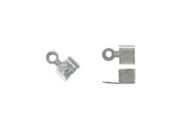 3x6mm Fold-Over Jewelry Crimp - White Plated (gross)