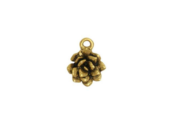 Nunn Design Antique Gold-Plated Pewter 12mm Succulent Charm