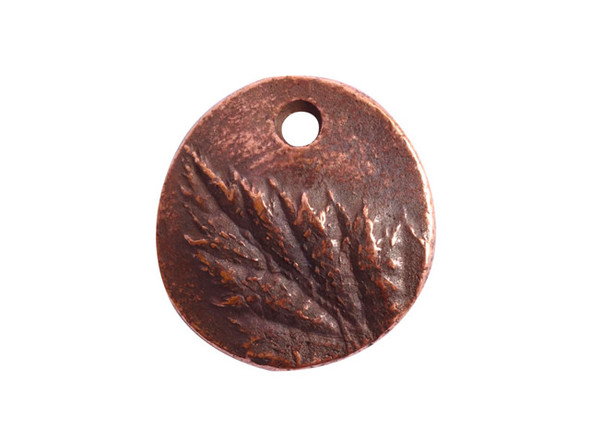 Nunn Design Antique Copper-Plated Small Berry Leaf Charm