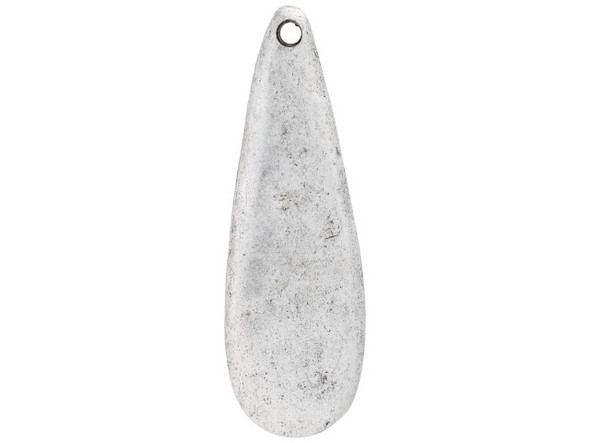 Nunn Design Antique Silver-Plated Pewter Primitive Tag Teardrop Pendant