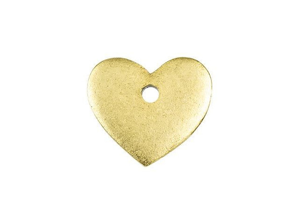 Nunn Design Antique Gold-Plated Pewter Mini Heart Flat Tag