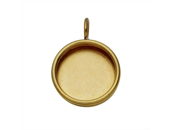 Nunn Design Brass Mini Circle Deep Bezel Pendant