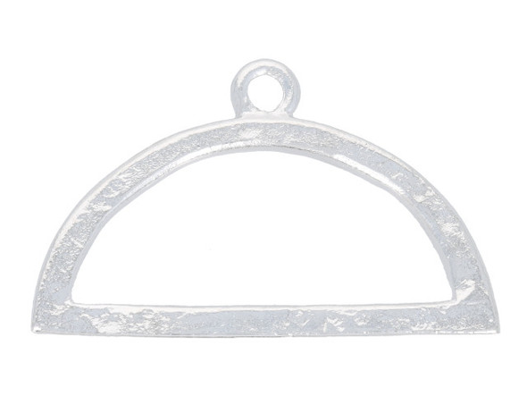 Nunn Design Silver Hoop Hammered Mini Half Circle Horizontal Single Loop