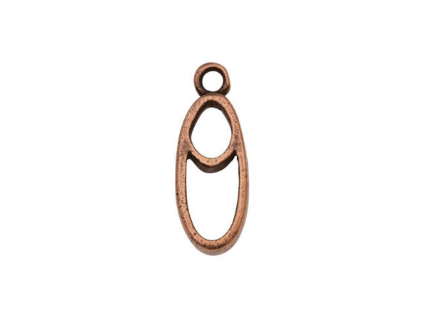 Nunn Design Antique Copper-Plated Split Mini Oval Full Single Loop Open Pendant