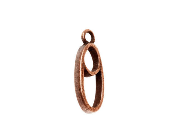 Nunn Design Antique Copper-Plated Split Mini Oval Full Single Loop Open Pendant