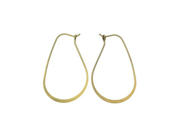 Nunn Design Antique Gold-Plated Brass Small Oval Hoop Ear Wire  (1 Pair)