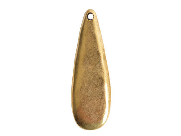 Nunn Design Antique Gold-Plated Pewter Primitive Tag Teardrop Pendant
