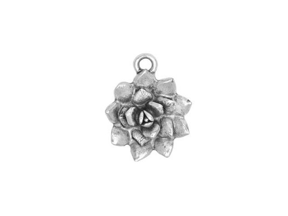 Nunn Design Antique Silver-Plated Pewter 16mm Succulent Charm