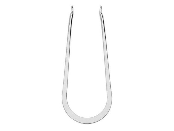 Nunn Design Silver-Plated Brass Long Open Horseshoe Wire Frame Pendant