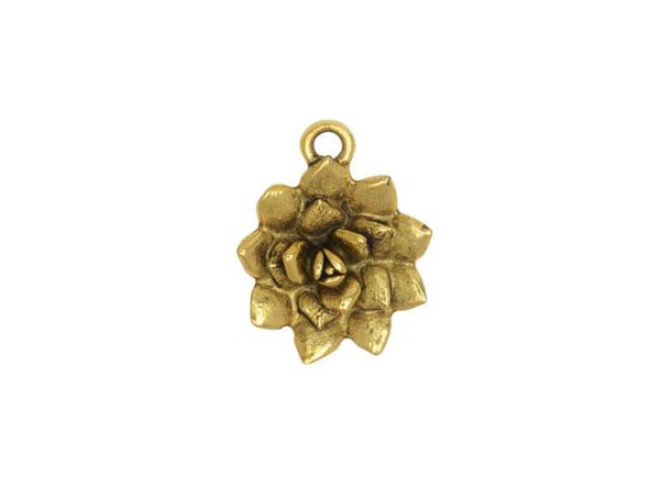 Nunn Design Antique Gold-Plated Pewter 16mm Succulent Charm