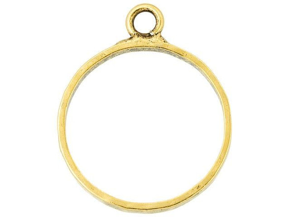 Nunn Design Antique Gold-Plated Pewter Large Hammered Circle Open Pendant