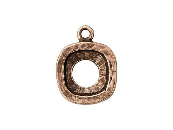 Nunn Design Antique Copper-Plated Pewter 12mm Open Back Bezel Square Charm