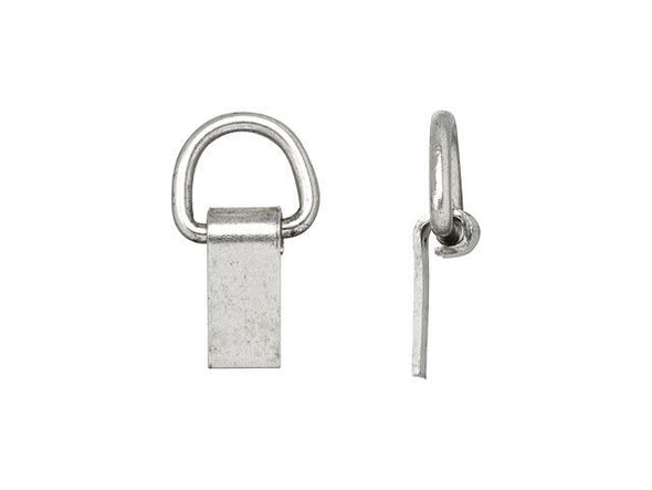 Nunn Design Antique Silver-Plated Brass 6 x 4mm Hinged-Loop Bail