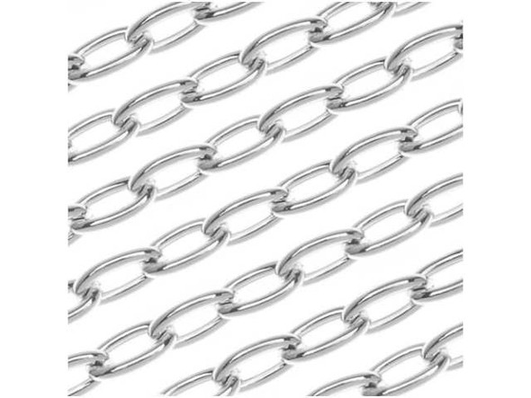 Nunn Design Silver Plated 2.3mm Oval Cable Chain by the Foot