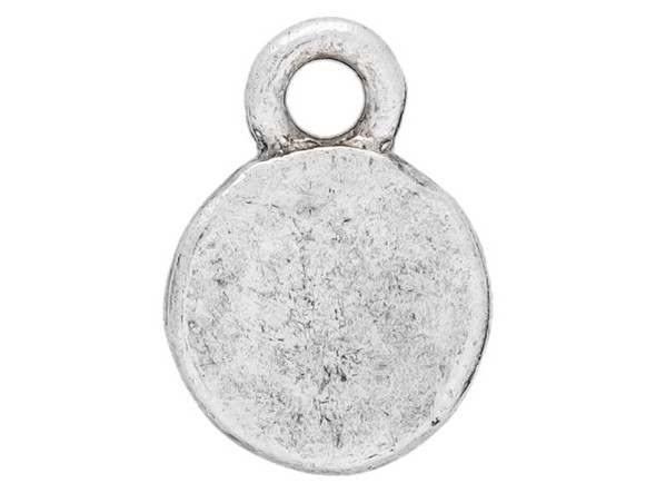 Put a meaningful accent into your style with the Nunn Design antique silver-plated pewter Itsy round spiritual cross charm. This charm is circular in shape and features a simple cross symbol decorating the front. The cross is a beautiful symbol of devotion that will add another layer of meaning to any jewelry piece. The back of this charm is plain and flat. A small loop is attached to the top, making it easy to add to designs. Dangle it from necklaces, bracelets and even earrings. It is small in size, so you can use it anywhere. It features a versatile silver color that will work with any color palette. Length 12mm, Width 9mm
