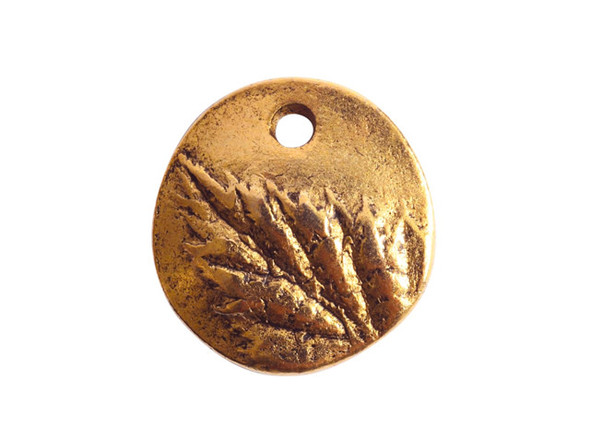 Nunn Design Antique Gold-Plated Small Berry Leaf Charm