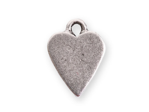 Nunn Design Antique Silver-Plated Pewter Mini Heart Tag Charm