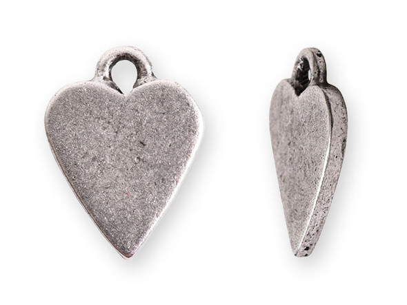 Nunn Design Antique Silver-Plated Pewter Mini Heart Tag Charm