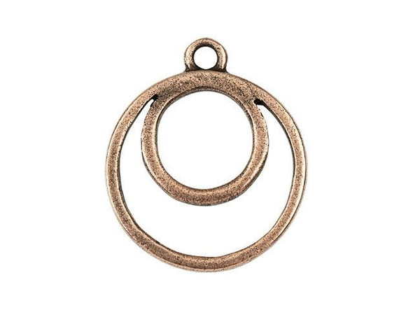 Nunn Design Antique Copper-Plated Pewter Split Large Circle Eclipse Open Pendant
